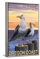 Seagulls - Seaside, Oregon, c.2009-Lantern Press-Framed Art Print