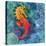 Seahorse Batik Sq-Paul Brent-Stretched Canvas