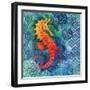 Seahorse Batik Sq-Paul Brent-Framed Art Print