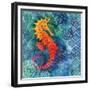 Seahorse Batik Sq-Paul Brent-Framed Premium Giclee Print
