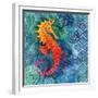 Seahorse Batik Sq-Paul Brent-Framed Premium Giclee Print