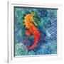 Seahorse Batik Sq-Paul Brent-Framed Art Print