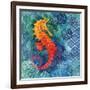 Seahorse Batik Sq-Paul Brent-Framed Art Print