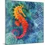 Seahorse Batik Sq-Paul Brent-Mounted Art Print