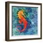 Seahorse Batik Sq-Paul Brent-Framed Art Print