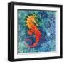 Seahorse Batik Sq-Paul Brent-Framed Art Print