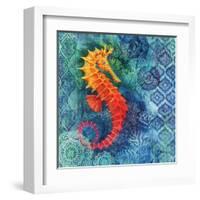 Seahorse Batik Sq-Paul Brent-Framed Art Print