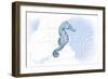 Seahorse - Blue - Coastal Icon-Lantern Press-Framed Art Print