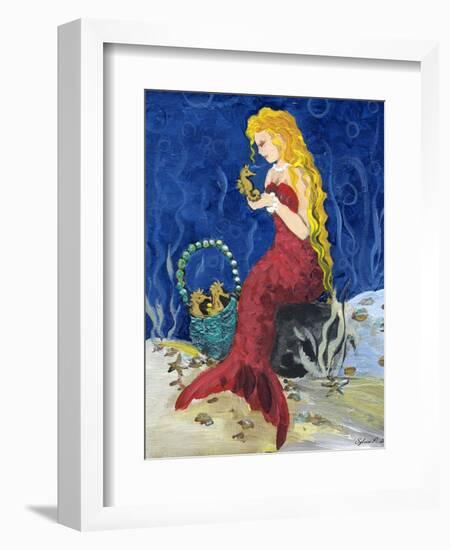 Seahorse Collector Mermaid-sylvia pimental-Framed Art Print