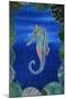 Seahorse on Blue-null-Mounted Art Print