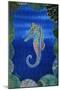 Seahorse on Blue-null-Mounted Art Print