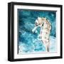 Seahorse Swimming-Kimberly Allen-Framed Art Print