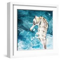 Seahorse Swimming-Kimberly Allen-Framed Art Print