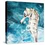 Seahorse Swimming-Kimberly Allen-Stretched Canvas