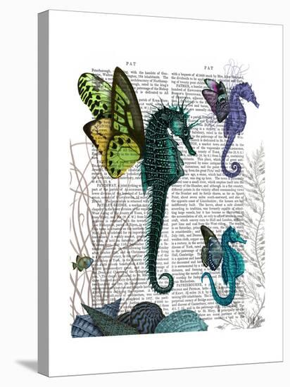 Seahorse Trio with Wings-Fab Funky-Stretched Canvas
