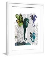 Seahorse Trio with Wings-Fab Funky-Framed Art Print