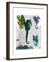 Seahorse Trio with Wings-Fab Funky-Framed Art Print