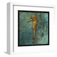 Seahorse-John W^ Golden-Framed Art Print