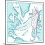Seahorse-The Saturday Evening Post-Mounted Giclee Print