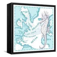 Seahorse-The Saturday Evening Post-Framed Stretched Canvas