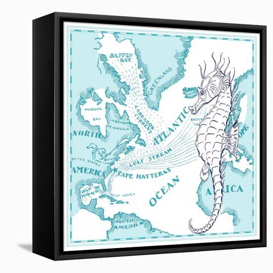 Seahorse-The Saturday Evening Post-Framed Stretched Canvas