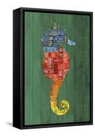 Seahorse-Design Turnpike-Framed Stretched Canvas