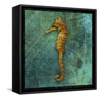 Seahorse-John W Golden-Framed Stretched Canvas