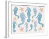 Seahorses and Starfish  2017  (digital)-Sarah Hough-Framed Giclee Print