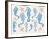 Seahorses and Starfish  2017  (digital)-Sarah Hough-Framed Giclee Print