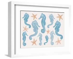 Seahorses and Starfish  2017  (digital)-Sarah Hough-Framed Giclee Print