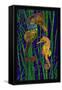 Seahorses - Paper Mosaic-Lantern Press-Framed Stretched Canvas