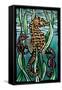 Seahorses - Scratchboard-Lantern Press-Framed Stretched Canvas