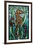 Seahorses - Scratchboard-Lantern Press-Framed Art Print