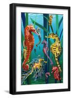 Seahorses-Lantern Press-Framed Art Print