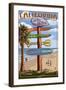 Seal Beach, California - Destination Sign-Lantern Press-Framed Art Print