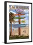 Seal Beach, California - Destination Sign-Lantern Press-Framed Art Print