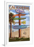 Seal Beach, California - Destination Sign-Lantern Press-Framed Art Print