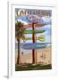 Seal Beach, California - Destination Sign-Lantern Press-Framed Art Print