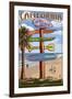 Seal Beach, California - Destination Sign-Lantern Press-Framed Art Print