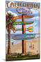 Seal Beach, California - Destination Sign-Lantern Press-Mounted Art Print
