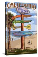 Seal Beach, California - Destination Sign-Lantern Press-Stretched Canvas