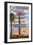 Seal Beach, California - Destination Sign-Lantern Press-Framed Art Print