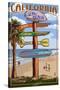 Seal Beach, California - Destination Sign-Lantern Press-Stretched Canvas