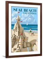 Seal Beach, California - Sand Castle-Lantern Press-Framed Art Print