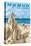 Seal Beach, California - Sand Castle-Lantern Press-Stretched Canvas
