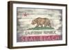 Seal Beach, California - State Flag - Barnwood Painting-Lantern Press-Framed Art Print