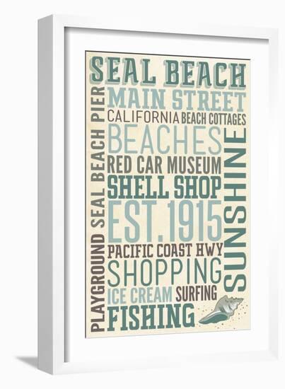 Seal Beach, California - Typography-Lantern Press-Framed Art Print