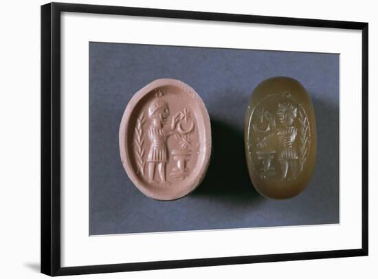 Seal Depicting Male Figure in Front of Votive Altar-null-Framed Giclee Print