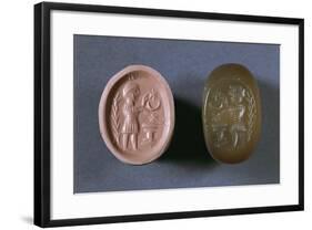 Seal Depicting Male Figure in Front of Votive Altar-null-Framed Giclee Print