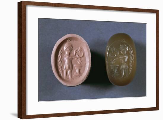 Seal Depicting Male Figure in Front of Votive Altar-null-Framed Giclee Print